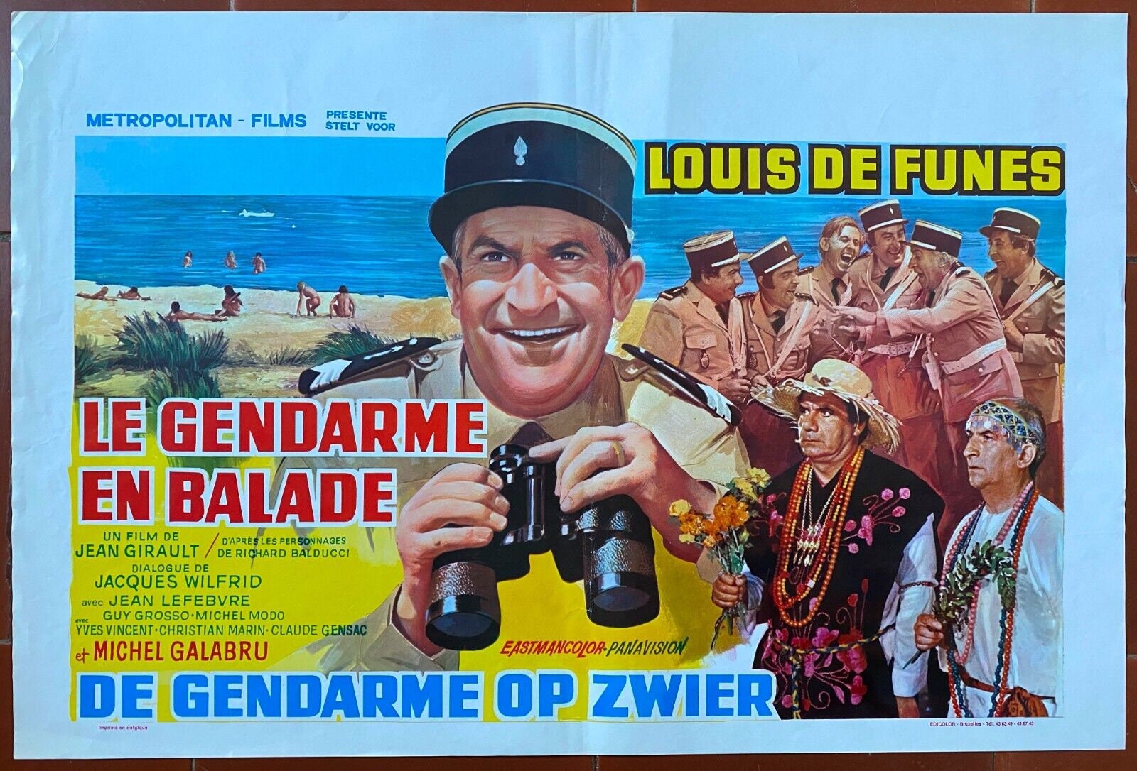 Original cinema poster THE GENDARME EN BALADE Louis de Funes 37x55cm 1970