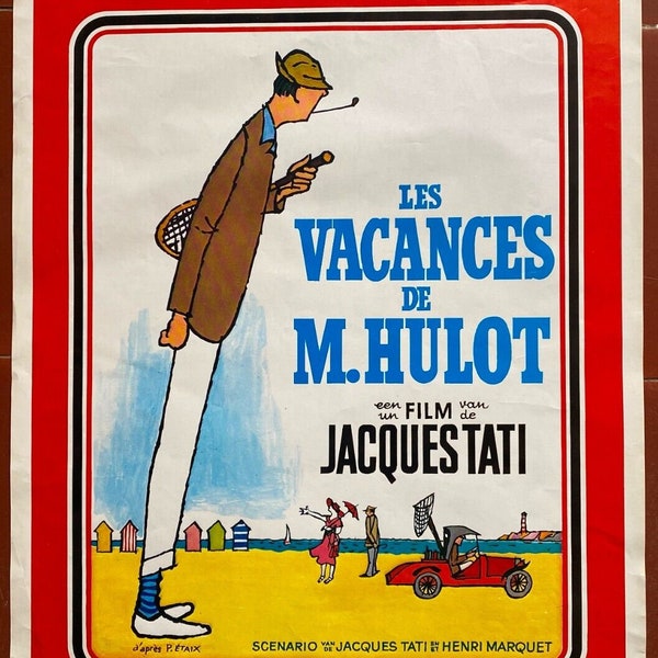 Cinema poster THE HOLIDAYS OF MONSIEUR HULOT Plage Jacques Tati Pierre Etaix 1970