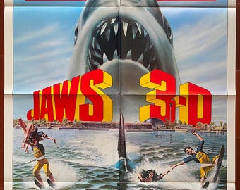 Original cinema poster JAWS 3-D Dennis Quaid 69x104cm 1983