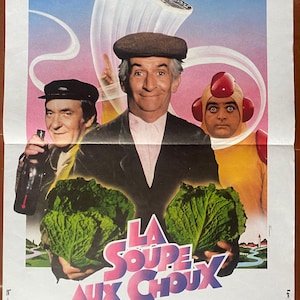 Original cinema poster CABBAGE SOUP Jean Carmet Louis de Funes Jacques Villeret 40x60cm