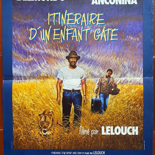 Poster ROUTE of a CHILD GATE Claude Lelouch Jean-Paul Belmondo 40x60cm 1988