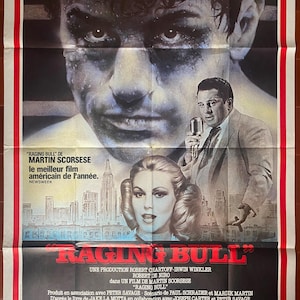 Cartel de cine original TORO RAGING Martin Scorsese Robert de Niro BOXEO 120x160cm 1980