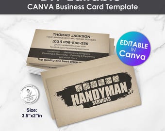 Servicios de mantenimiento - Plantilla editable de Canva para tarjetas de presentación de reparaciones y mejoras del hogar