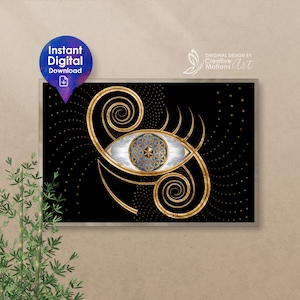 Flower of Life - Eye Swirl Ornament  Printable Wall Art, Digital Download Poster. Sacred Geometry