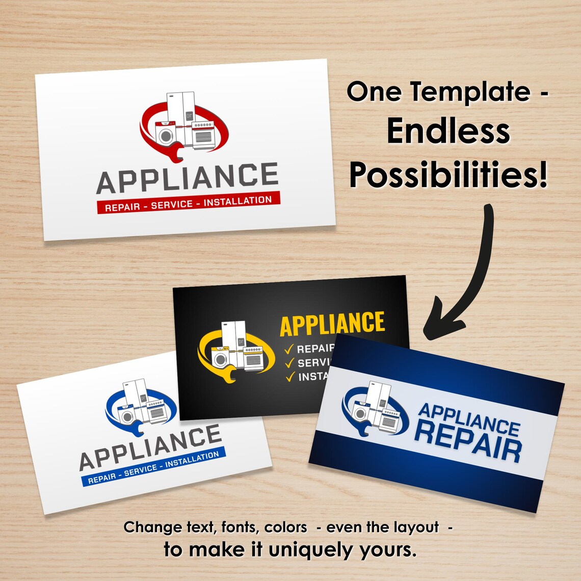 Appliance Repair Business Card Template | Editable Canva Design for ...