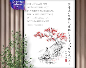 Karate Quote Art Print | Gichin Funakoshi, Dojo Decor (Digital Download)