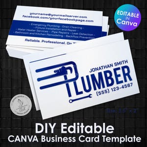 Give your plumbing business a professional edge with this fully editable business card template, designed specifically for plumbers and plumbing service providers. Easily customize the text, colors, and layout in Canva - no design skills needed. Perfect for tradespeople looking to stand out with a clean, modern, and functional business card. This downloadable template makes branding simple, fast, and affordable.