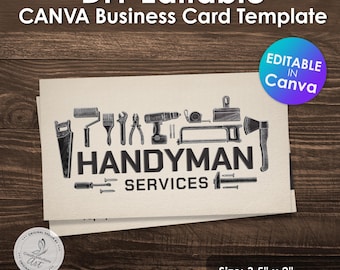 Servicios de mantenimiento - Plantilla editable de Canva para tarjetas de presentación de reparaciones y mejoras del hogar