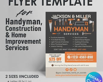 Handyman Service Flyer Template: Home Improvement Marketing (Canva Editable)