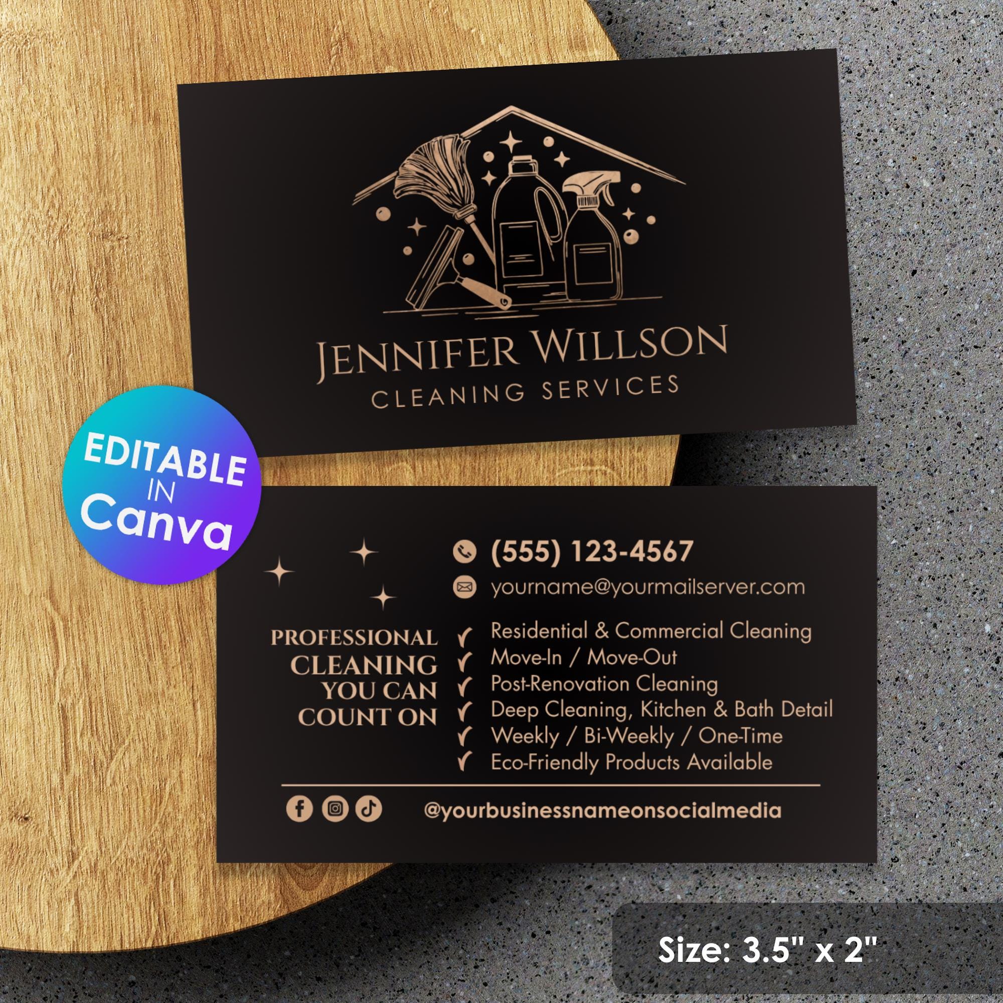 Cleaning Services Business Card Template Elegant Rose Gold Design cleaning-services-business-card-template-elegant-rose-gold-design