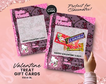 Valentine's Day Card, Valentine Treat Card, Valentine Gift Card Template, Printable Valentine, DIY Canva