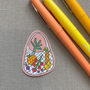 Sticker sac de courses de légumes