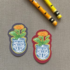 Vase grenouille avec stickers fleurs