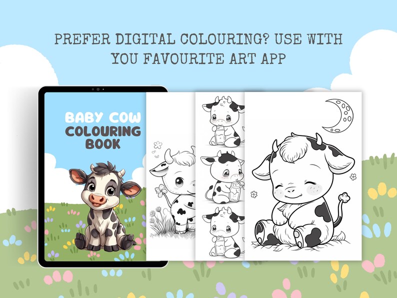 Cute Highland Cow Coloring Book for Kids, Fun Activity Coloring ...