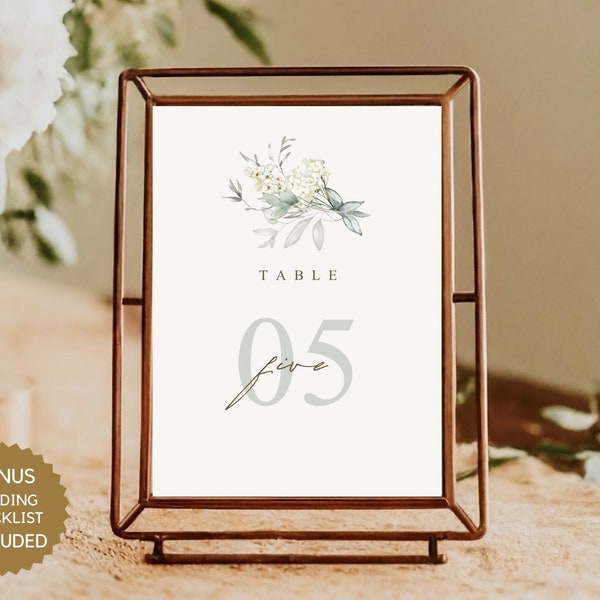 Descarga instantánea Plantilla de número de mesa de boda Tarjeta de fiesta de boda Decoración de mesa de boda editable Tarjeta de mesa floral de fiesta Wedd Hortensia