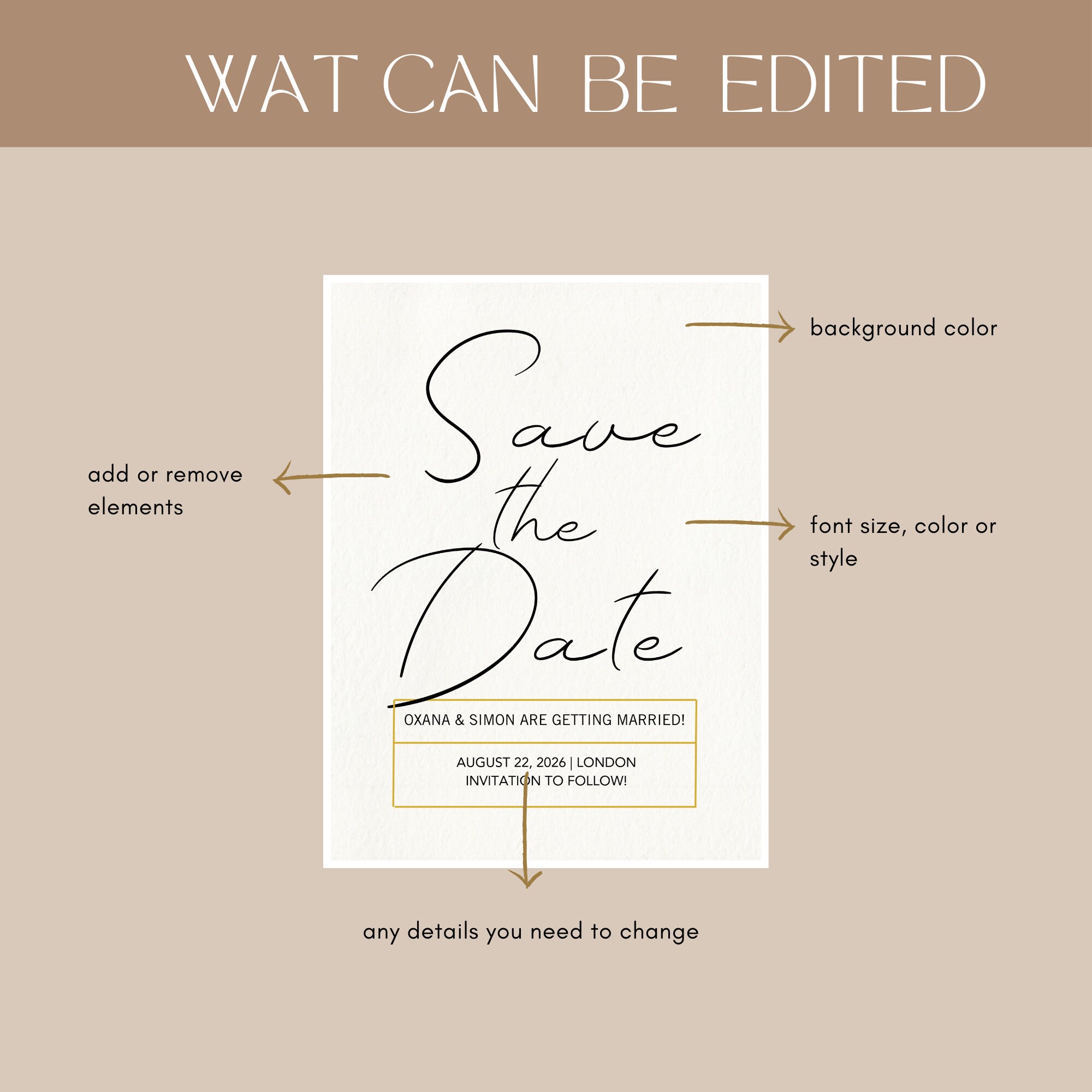 EDITABLE Save the Date Card Template Instant Download Engagement ...