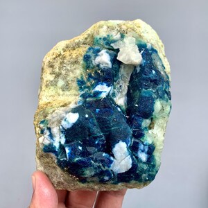 Sodalite Crystal Specimen 1037g with Pyrite – Stunning Natural Fluorescent Mineral from Afghanistan