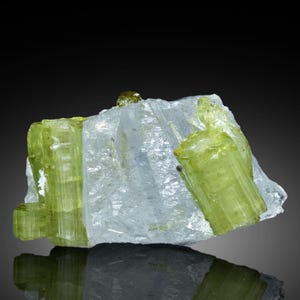 23 Carat Green Tourmaline Crystals in Quartz, Afghanistan