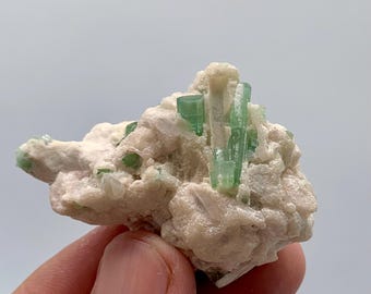 Natural Green Tourmaline Crystal 152 Carat Well Terminated on Matrix from Afghanistan Mineral Specimen