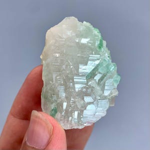 Natural Lustrous Quartz & Green Tourmaline Crystal 39g - Afghanistan Raw Gemstone Healing Stone