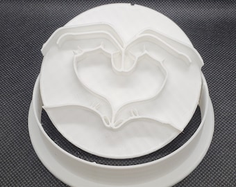 Heart Hands Sandwich Cookie Cutter and Stamp Set