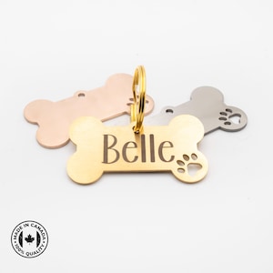 Médaille d'identification personnalisée en acier inoxydable mat - Médailles d'identification pour animaux de compagnie faites main - Médaille pour animal de compagnie personnalisée - Médaille pour chien - Médailles d'identification pour animal de compagnie - Médaillon pour animal de compagnie - Finition mate