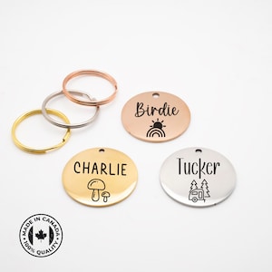 Médaille d'identification personnalisée en acier inoxydable pour animaux de compagnie - Médailles pour animaux de compagnie faites main - Médaille pour animal de compagnie personnalisée - Médaille pour chien - Médaille d'identification de chat - Médailles d'identification pour animaux de compagnie - Médaille nominative