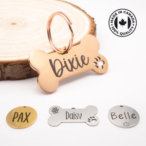 Personalized Stainless Steel Pet ID Tag Handmade Pet Tags Custom Pet Tag Dog Tag Cat ID Tag Pet ID Tags Pet Name Tag image 1