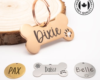 Personalized Stainless Steel Pet ID Tag - Handmade Pet Tags - Custom Pet Tag - Dog Tag - Cat ID Tag - Pet ID Tags - Pet Name Tag