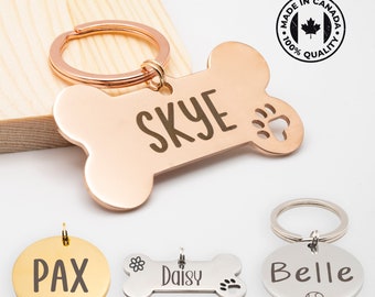 Personalized Stainless Steel Pet ID Tag - Handmade Pet Tags - Custom Pet Tag - Dog Tag - Cat ID Tag - Pet ID Tags - Pet Name Tag