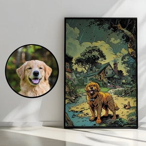 Custom Pet Portrait - Personalized Comic Style Illustration, Unique Pet Lover Gift, Personalized Dog & Cat Artwork