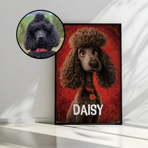 Personalized Dog Wall Art - Custom Cartoon Dog Portrait, Pet Lover Home Decor, Unique Gift for Pet Owners