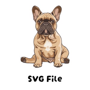 Französische Bulldogge SVG, Sitzende Französische Bulldogge Clipart, Französische Bulldogge SVG-Dateien, süße Französische Bulldogge Vektor-Bild, Welpe SVG