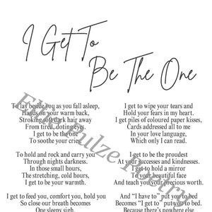 I Get To Be The One, motherhood poem, mum poem, mom poem.