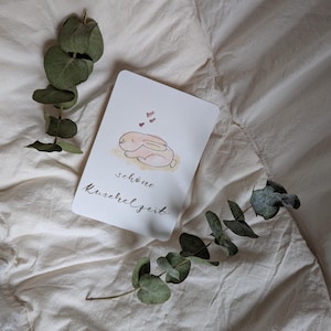 Carte de naissance pour bébé « un moment de câlins adorables ». – Lapin recroquevillé à l’aquarelle – pour naissance, baptême et baby shower – peint à la main avec amour – personnalisé