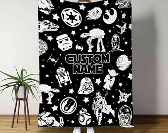 Nombre personalizado Manta de Star Wars, Manta de personajes de Star Wars, Ropa de cama de película espacial, Lanzamiento de Darth Vader, Edredón del Imperio Galáctico