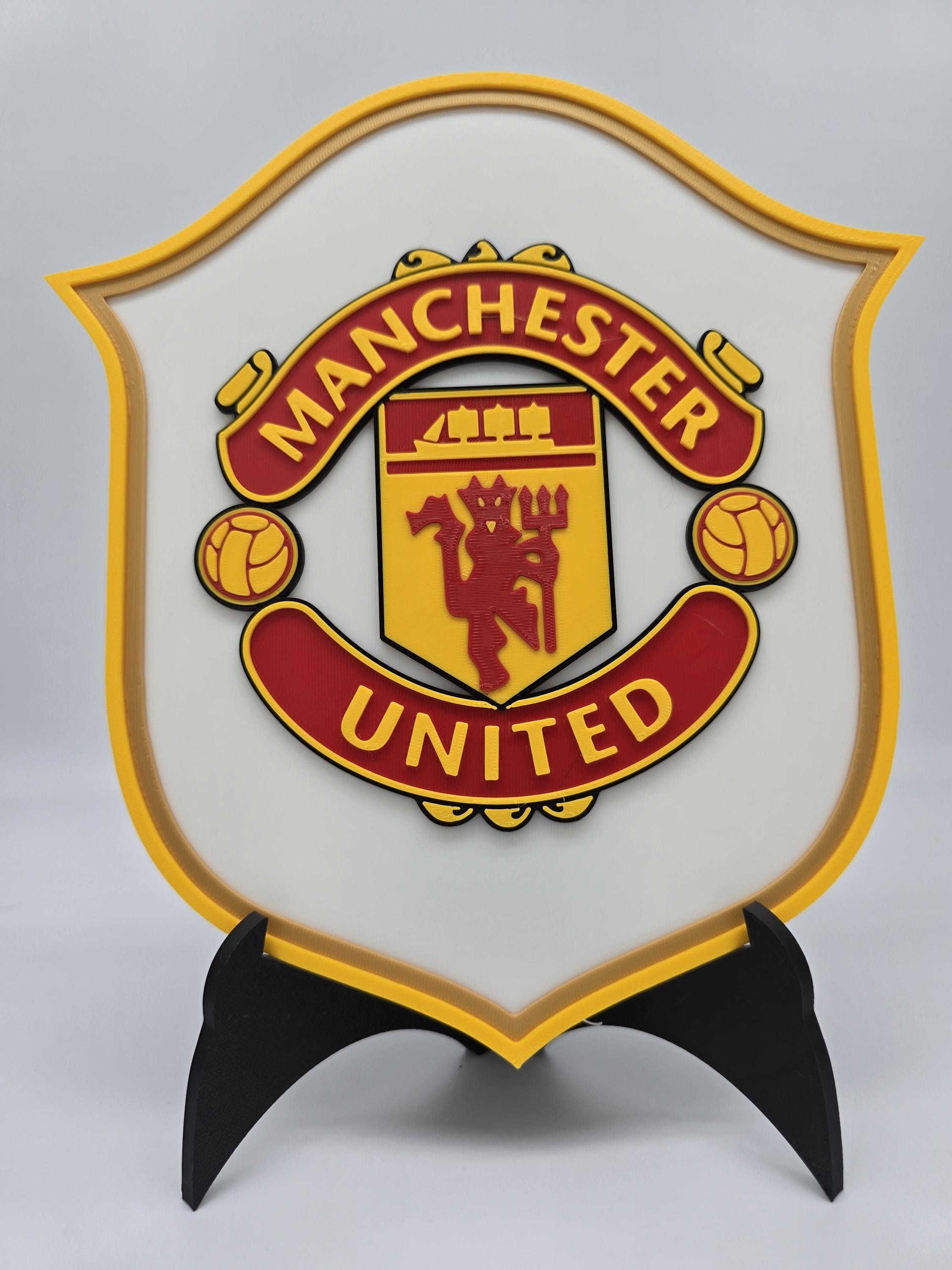 Plaque Publicitaire Manchester United En Tôle - Memorabilia Football, Comme Bouchon De Couronne