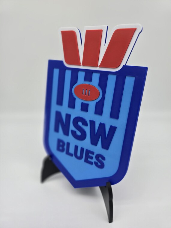 NRL NSW Blues State of Origin Logo Plaque (15 Cm X 24cm) Rugby