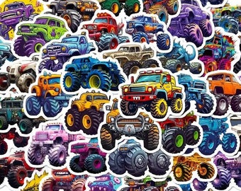 Monster Truck Sticker Truck Car Vinyl Decals Waterproof Car Laptop Stickers Monster Truck Fan Sticker Party Favor Monster Truck Kids Bday