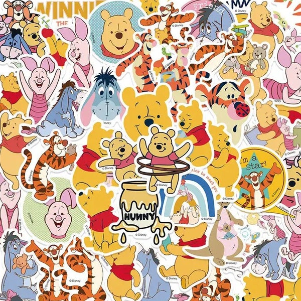 Winnie The Pooh Sticker Pack Disney Themed Laptop Decal Winnie The Pooh Stickers Tigger Piglet Kids Sticker Fun Gift for Kid Sticker Pack