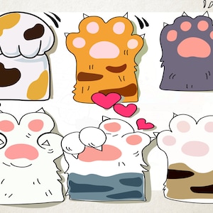 Cat paws, Pet pawprint  cartoon clipart of cute paws. vector format svg, ai, raster, pds, png,  jpeg