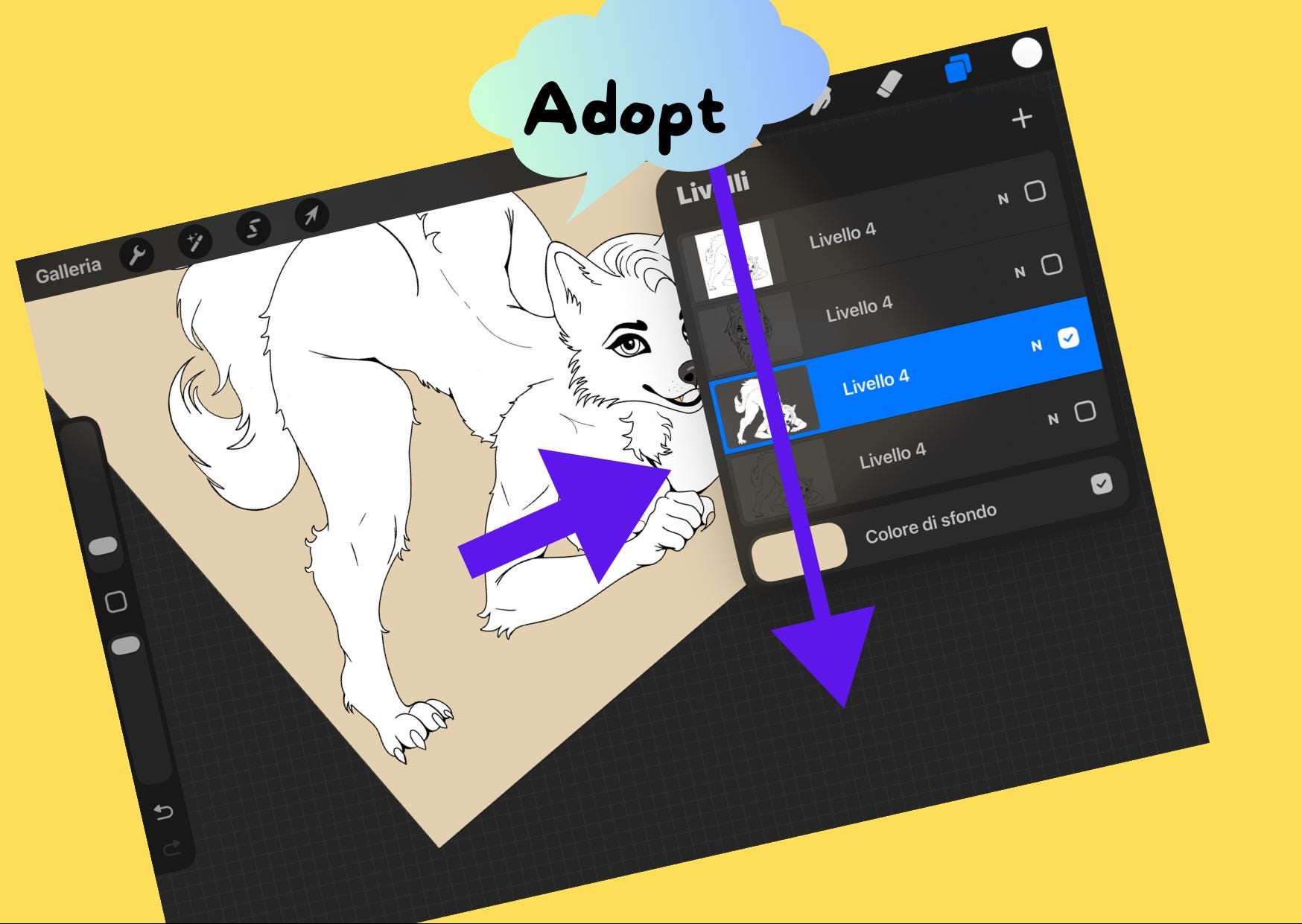 Dog Furry Base Template: PSD Lineart + PNG, Procreate Friendly (digital ...