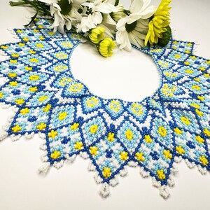 ukrainian traditional necklace, ukraine beaded necklace, Ukrainian Silyanka, Sylyanka Collar, handwomen beadwork necklace