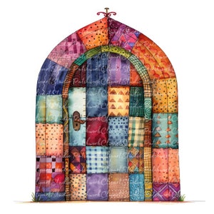 Lot de 10 cliparts portes marocaines, PNG & JPG, patchwork imprimable, illustrations, téléchargement numérique, création de scrapbooking, image de courtepointe