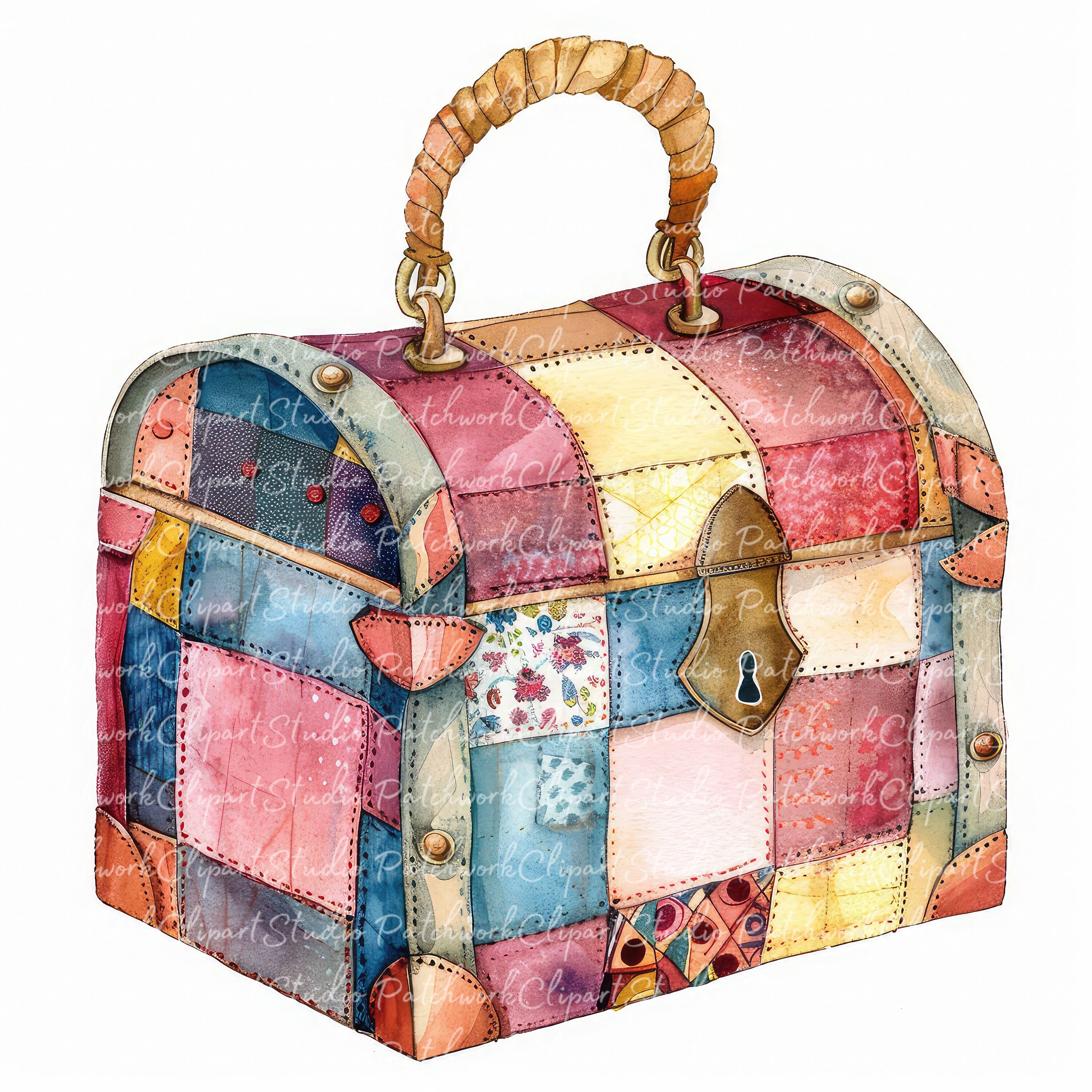 10 Lockbox Clipart Bundle, PNG & JPG, Printable Patchwork Lock ...