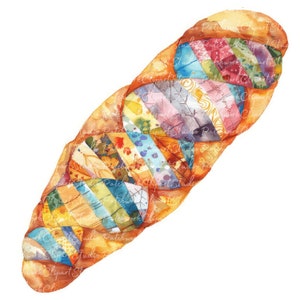 Lot de 10 cliparts baguette, PNG & JPG, pain patchwork imprimable, illustrations, téléchargement numérique, créations de scrapbooking, image de courtepointe