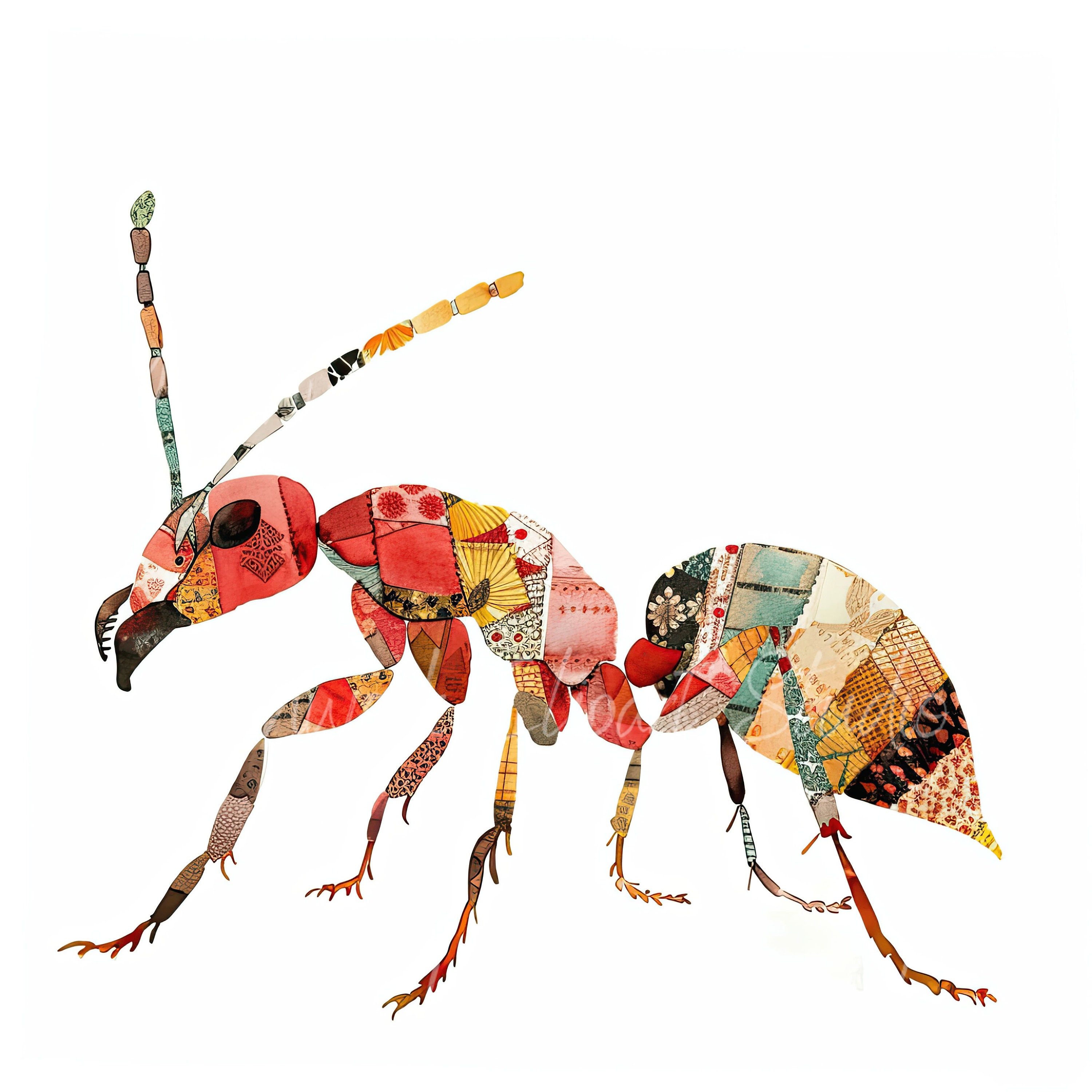 Ants Clipart Bundle, Printable Ant, Cute Quilted Ant Fabric ...