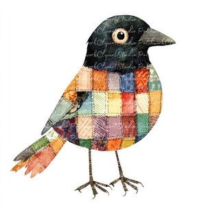 10 Crow Clipart Bundle, PNG & JPG, Printable Patchwork, Black Bird ...