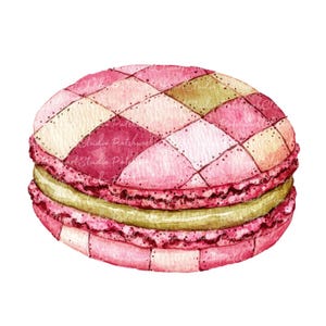 10 Macarons Clipart Bundle, PNG i JPG, Wydrukowalne Patchworkowe Ilustracje Jedzenia, Pobieranie Cyfrowe, Tworzenie Scrapbooków, Obraz Macaron Z Kreskówek