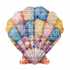 10 Shells Clipart Bundle, PNG & JPG, Printable Patchwork Shell ...
